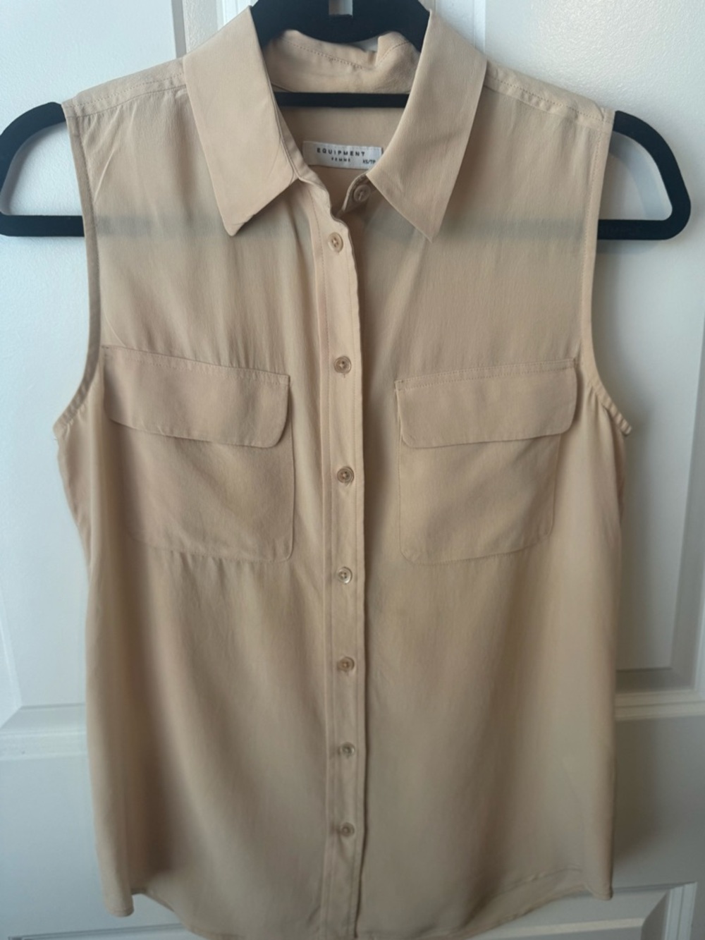 Equipment Sleeveless Blouse | Pale Pink | Size XS | Good Condition